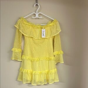 Simplee Apparel Sunny Yellow Ruffle Mini Dress